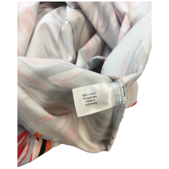 Lane Bryant Tropical V Neck Brush Stroke Sleeveless Belted Dress Light Blue 24 - Picture 12 of 13